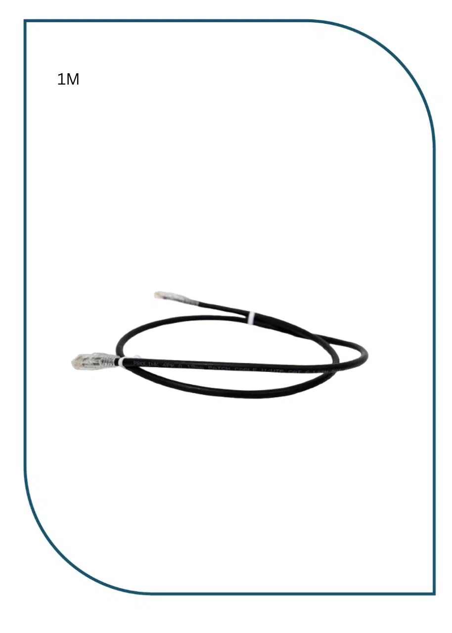 PL-PC-U6-1BK UNSHIELDED CAT6 PATCH CORD W/ T568B WIRING, 1M, LSZH Black PL-PC-U6-1BK