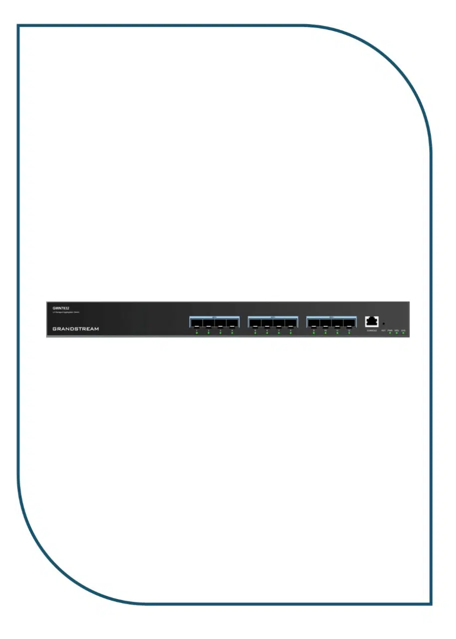 Grandstream Network Switch Enterprise Layer 3 Managed 12 Gigabit SFP+ Ports (GWN7832) GWN7832