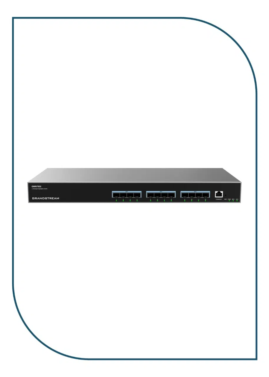 Grandstream Network Switch Enterprise Layer 3 Managed 12 Gigabit SFP+ Ports (GWN7832) GWN7832