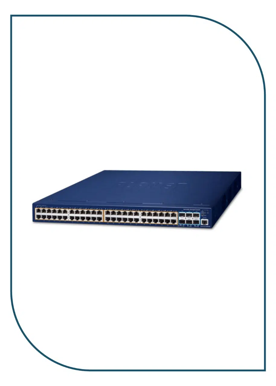 Planet L3 48-Port 10/100/1000T 802.3at PoE + 6-Port 10G SFP+ Stackable Managed Switch with 55V DC Redundant Power (SGS-6310-48P6XR) SGS-6310-48P6XR