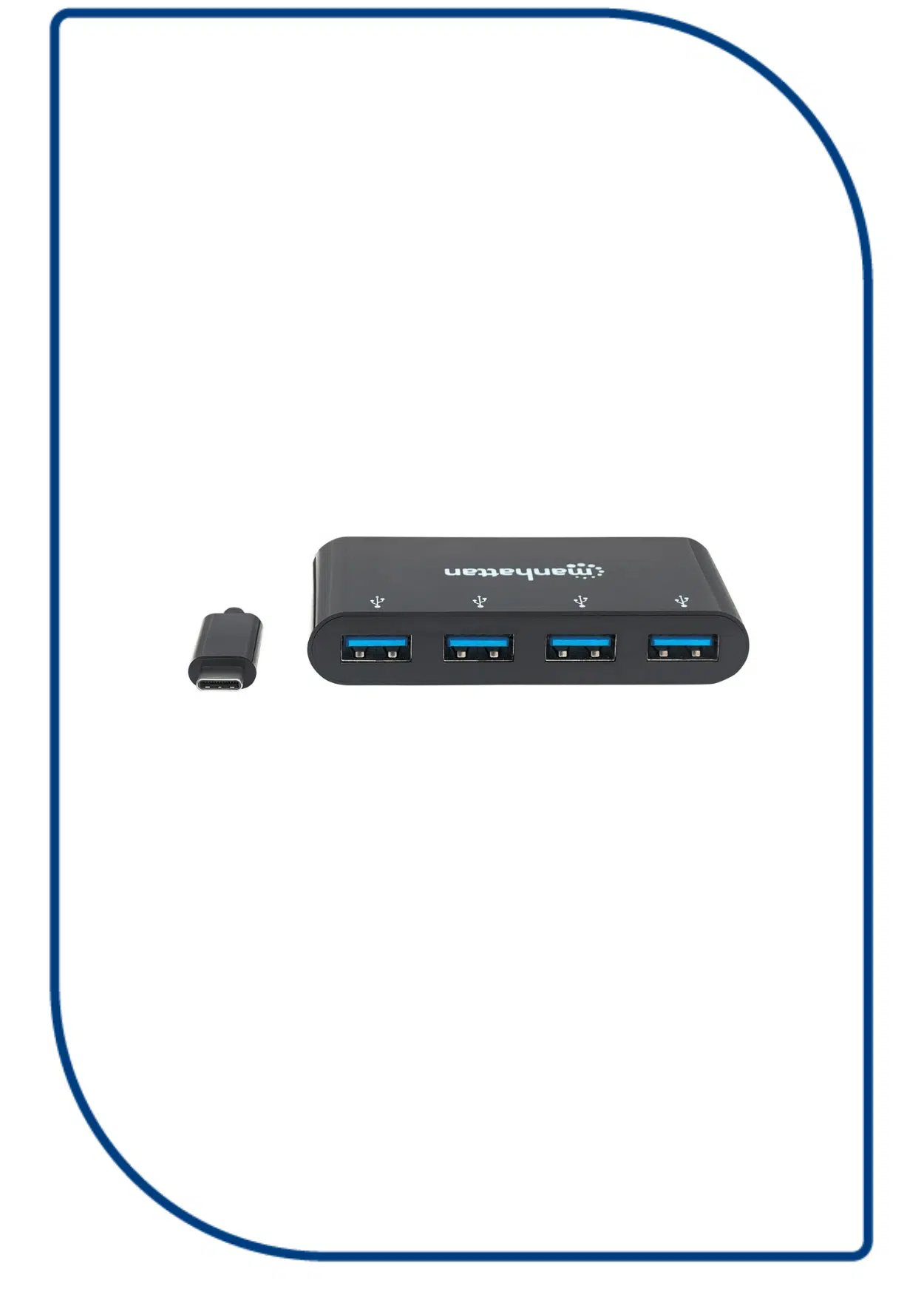 Manhattan 162746 USB 3.1Gen 1 Type-C Hub 4 Type-A Ports Bus Power Manhattan 162746
