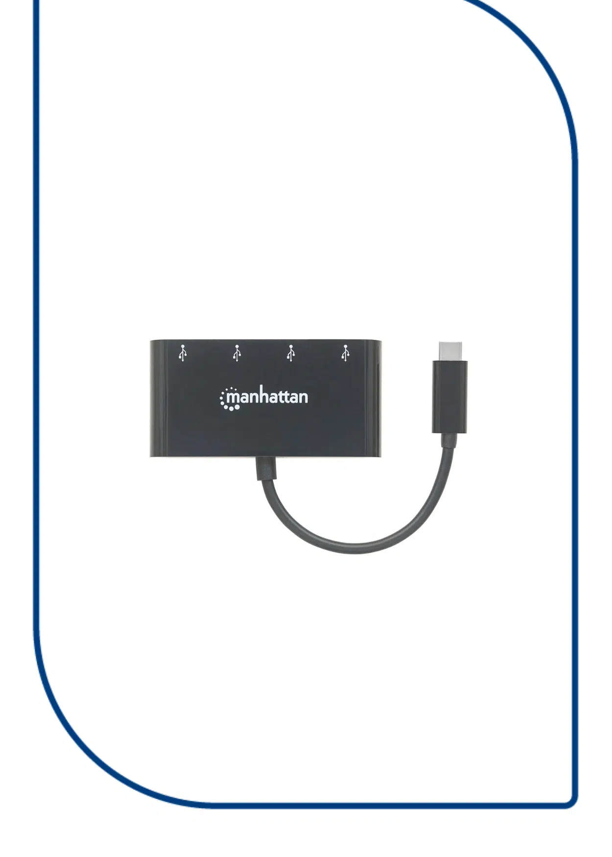 Manhattan 162746 USB 3.1Gen 1 Type-C Hub 4 Type-A Ports Bus Power Manhattan 162746