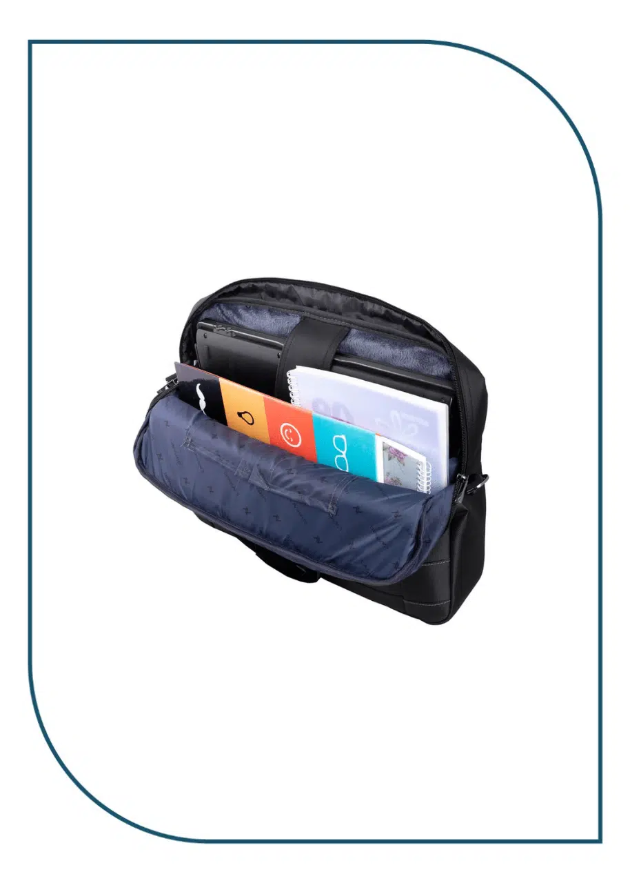 L'AVVENTO (BG786) Business Laptop Shoulder Bag fits up to 15.6" - Black BG786 (4)