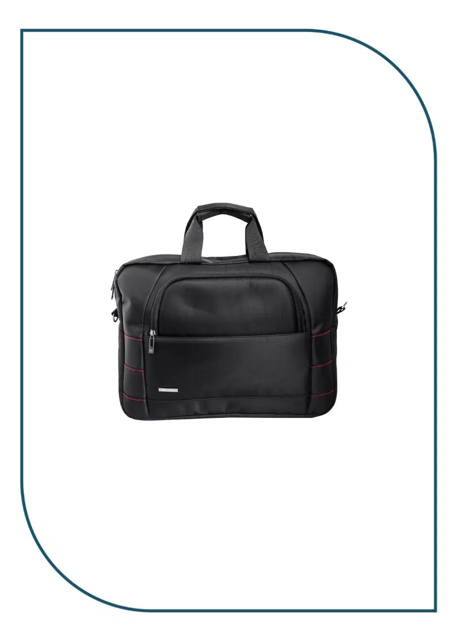 L'AVVENTO (BG786) Business Laptop Shoulder Bag fits up to 15.6" - Black BG786