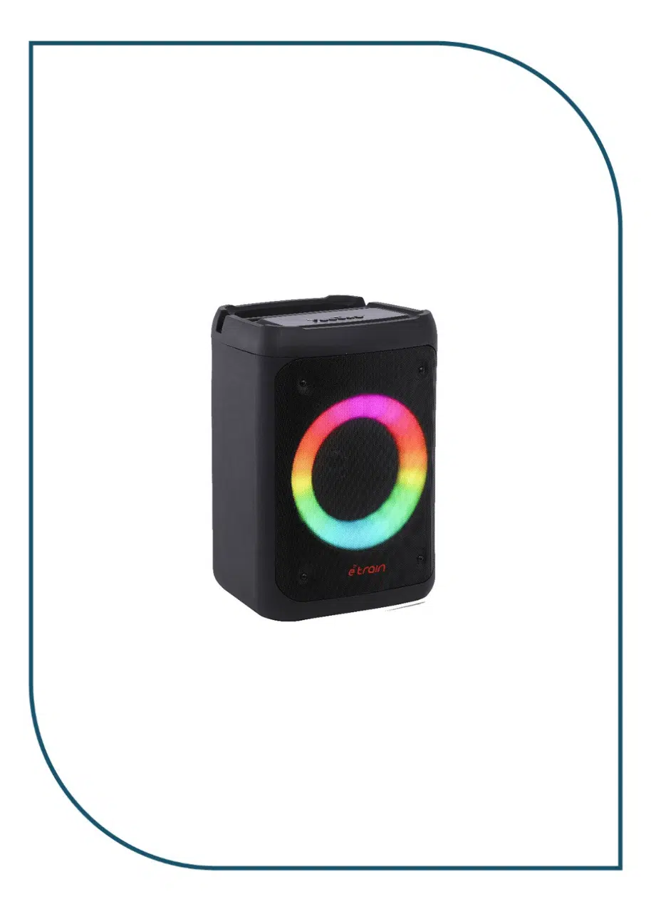 Etrain SP312 LED Cube Rechargeable Portable Speaker 10W - Black Etrain SP312 LED Cube Rechargeable Portable Speaker 10W - Black - Image 2