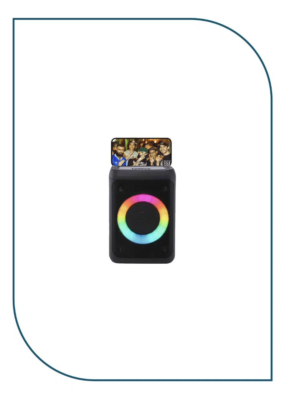 Etrain SP312 LED Cube Rechargeable Portable Speaker 10W - Black SP312