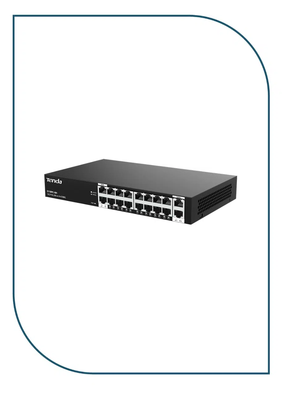 TENDA S118PC-BH SWITCH 18Port POE 100M Lite Poe with 16 port Poe TENDA S118PC-BH