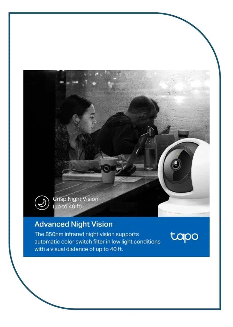 Pan/Tilt Home Security Camera Tapo C202