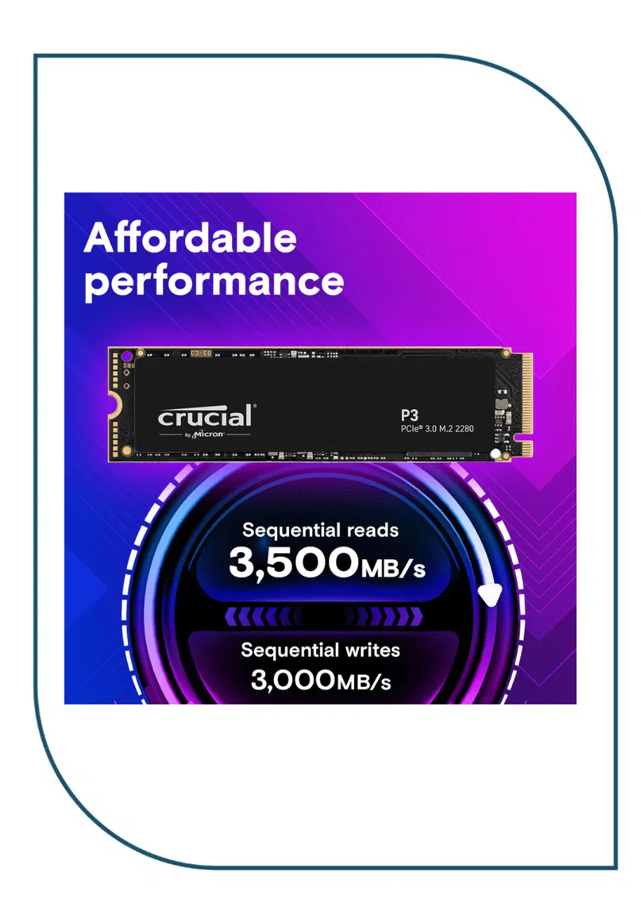 Crucial P3 1TB PCIe M.2 2280 SSD Crucial P3 1TB
