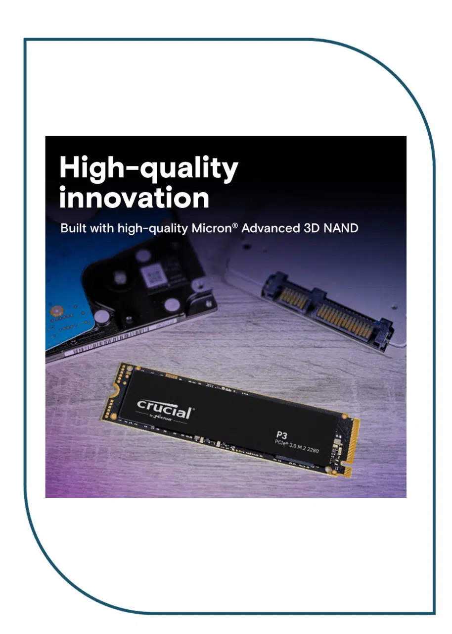 Crucial P3 500GB PCIe M.2 2280 SSD Crucial P3 500GB