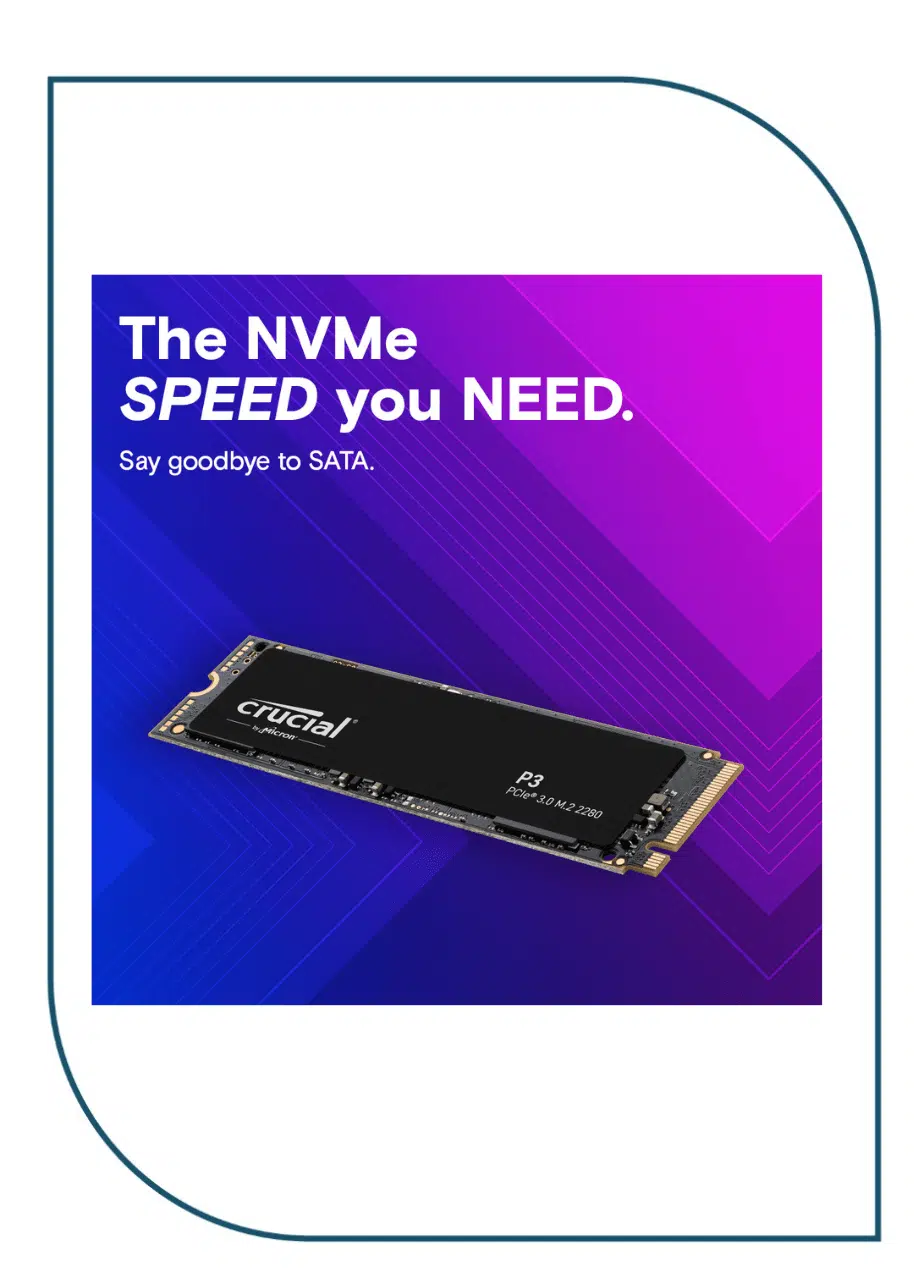 Crucial P3 1TB PCIe M.2 2280 SSD Crucial P3 1TB