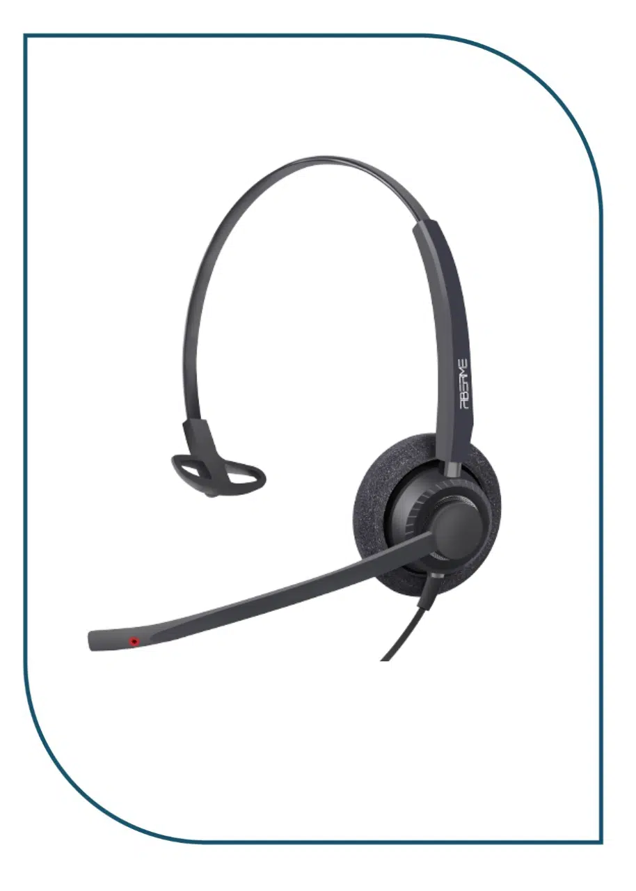 FIBERME FCH7303 Mono Headset, Direct USB, Volume Control, Dual Mic ENC AI Noise Cancellation Up-To 99% FCH7303