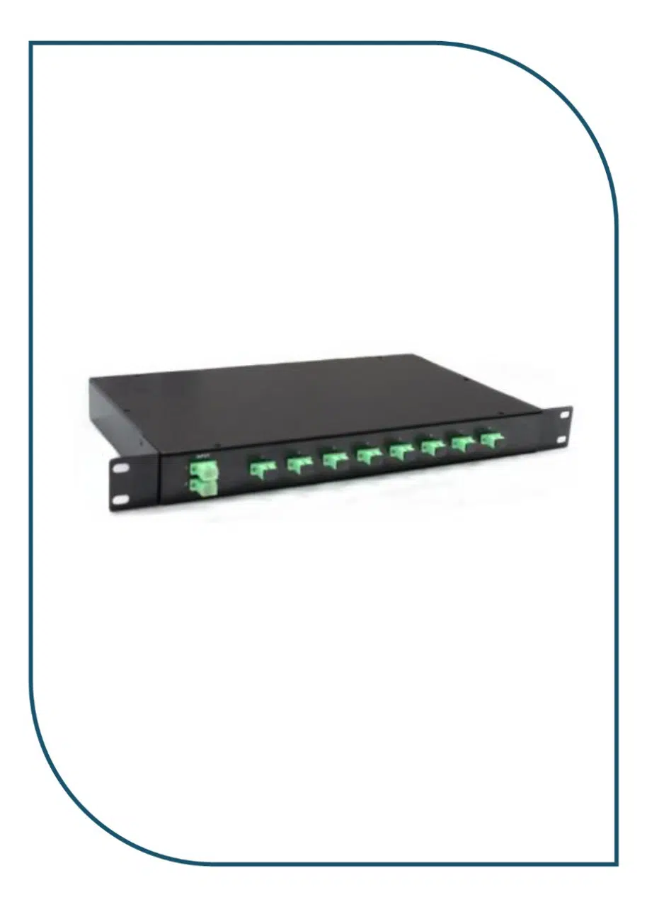 Premium-Line 1U 19” Rack Mounted PLC Splitter, 2x16, SC/APC SM Adapter Loaded, black (254216412) Premium-Line 1U PLC Splitter 2x16