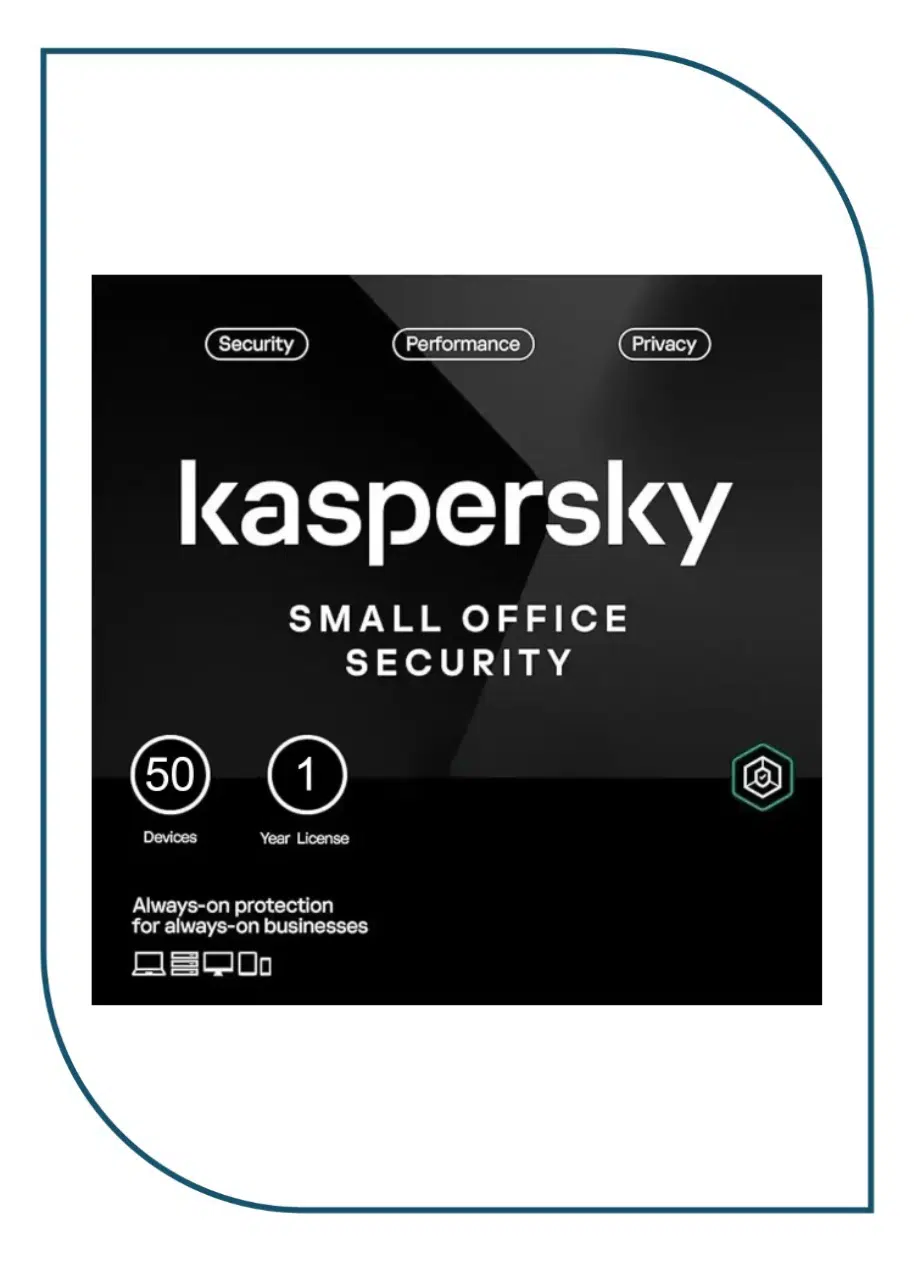 Kaspersky Small Office Security for Desktops, Mobiles and File Servers Middle East Edition. 25-Mobile device; 25-Desktop; 3-FileServer; 25-User 1 year Base Download Pack KL4541IDPFS