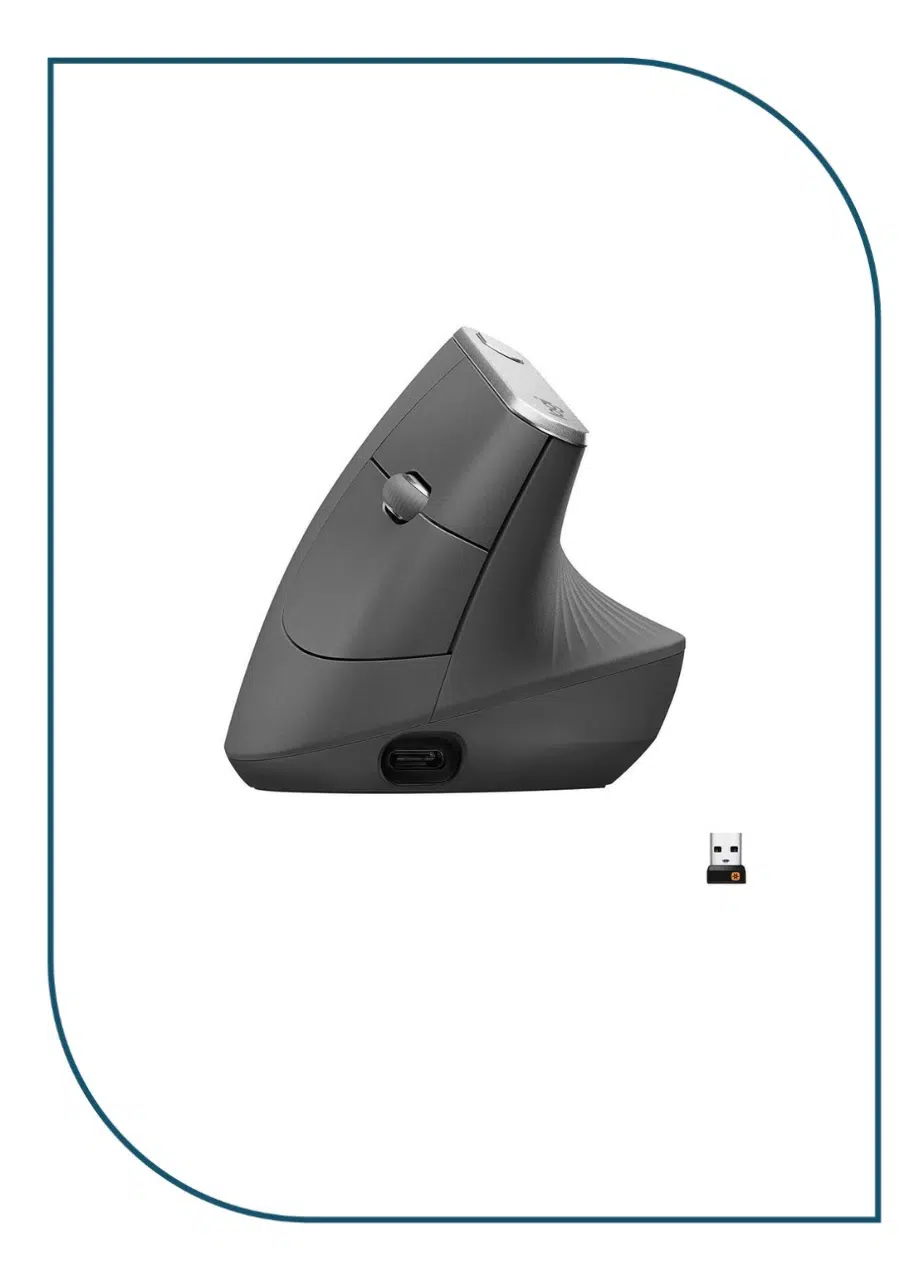 LOGITECH MX Vertical Advanced Ergonomic Mouse - GRAPHITE - 2.4GHZ/BT - N/A - EMEA-New (910-005448) Logitech MX Vertical Advanced Ergonomic Mouse