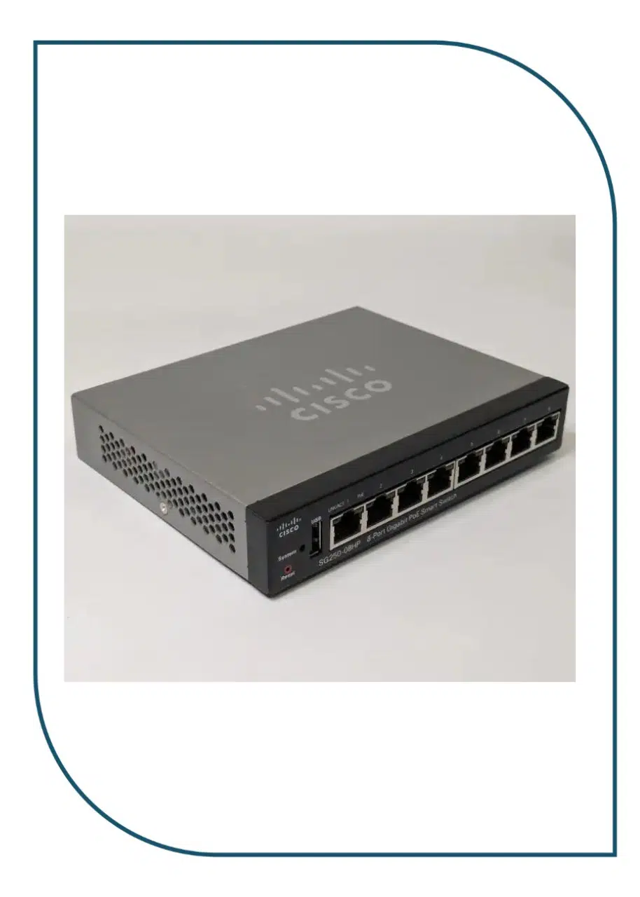 Cisco (SG250-08HP-K9-EU) 8-port Gigabit Smart Managed PoE+ Switch SG250-08HP-K9-EU