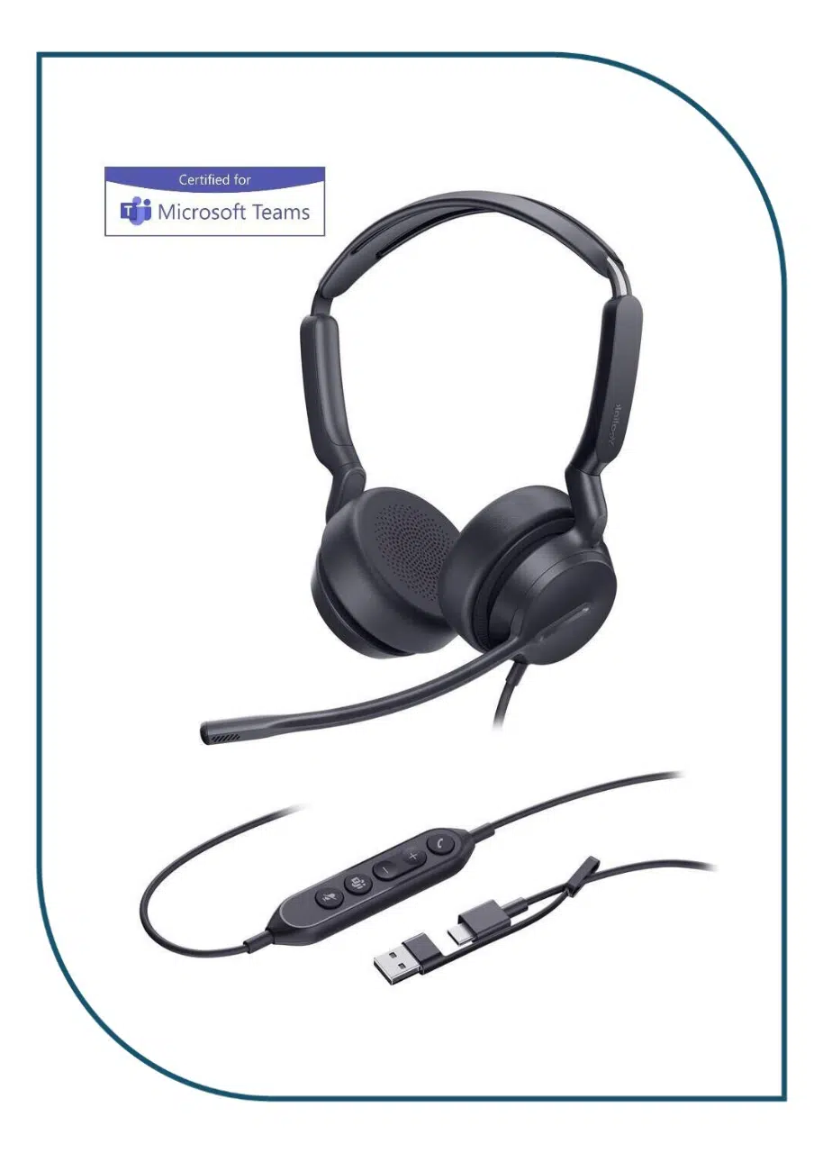 Yealink UH44 Dual Teams USB-C/A – Professional USB Wired Headset UH44 Dual Teams